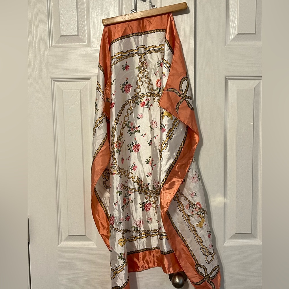 Pink Roses Satin Scarf - Picture 3 of 4
